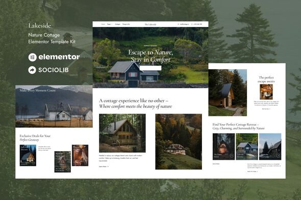 Lakeside - Nature Cottage Elementor Template Kit